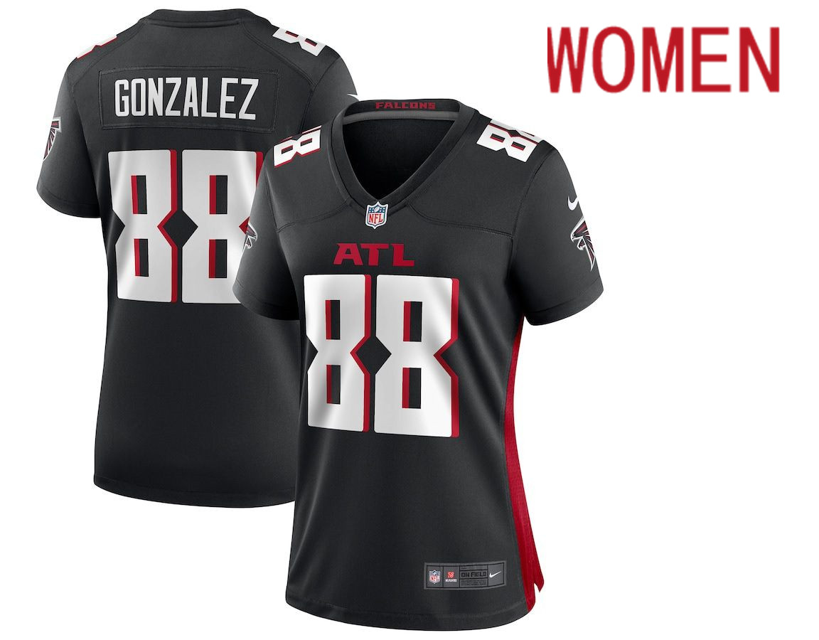 Women Atlanta Falcons #88 Tony Gonzalez Nike Black Game Retired Player NFL Jersey